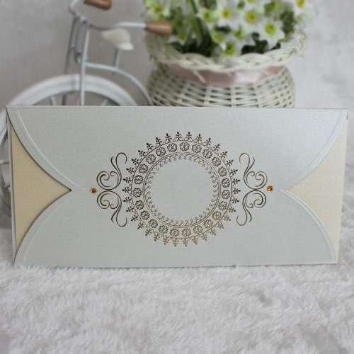 Pocket Invitation Card Foil Printing Holiday Greeting Card Customized 